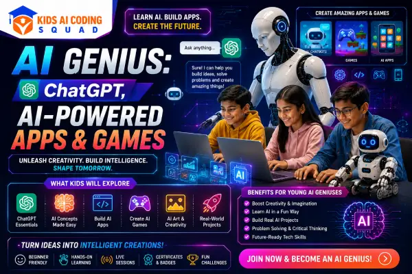 AI & Coding Grandmaster Course for Kids Age 5 to 15